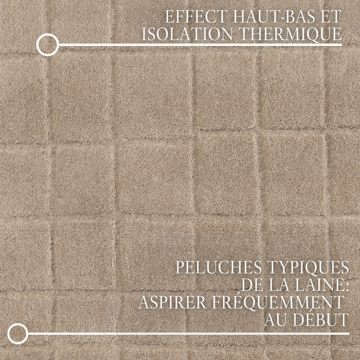 Tapis en Laine à Carreaux Beige - Villeroy &amp; Boch