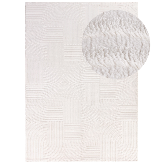 Tapis Ultra Dense Aspect Laine - Seventies Crème