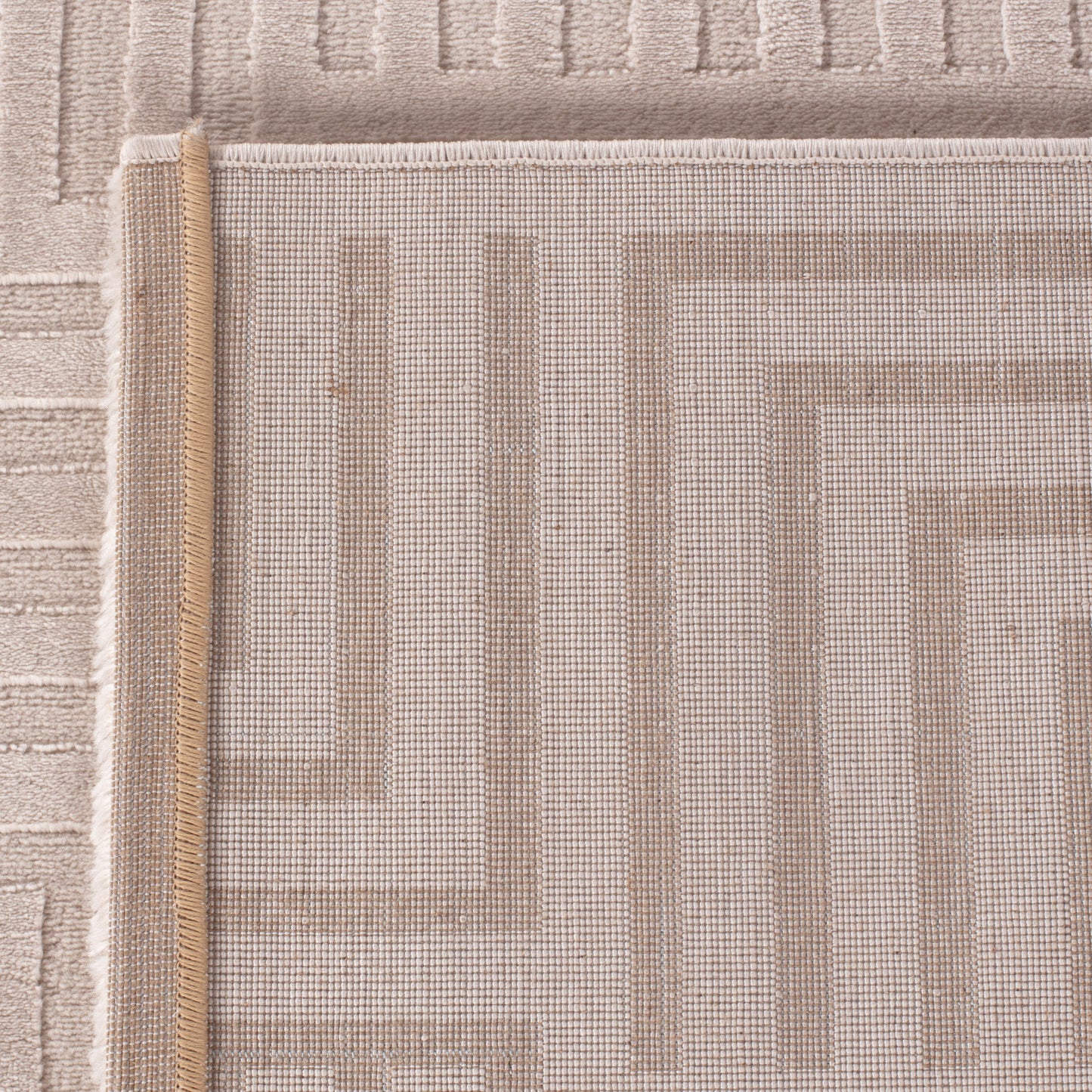 Tapis Aswan laineux à motif en relief - Beige