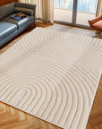 Tapis à motifs en relief Arcs Crème – STUDIO DECO