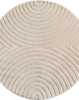 Tapis rond à motifs relief Arcs Crème – STUDIO DECO