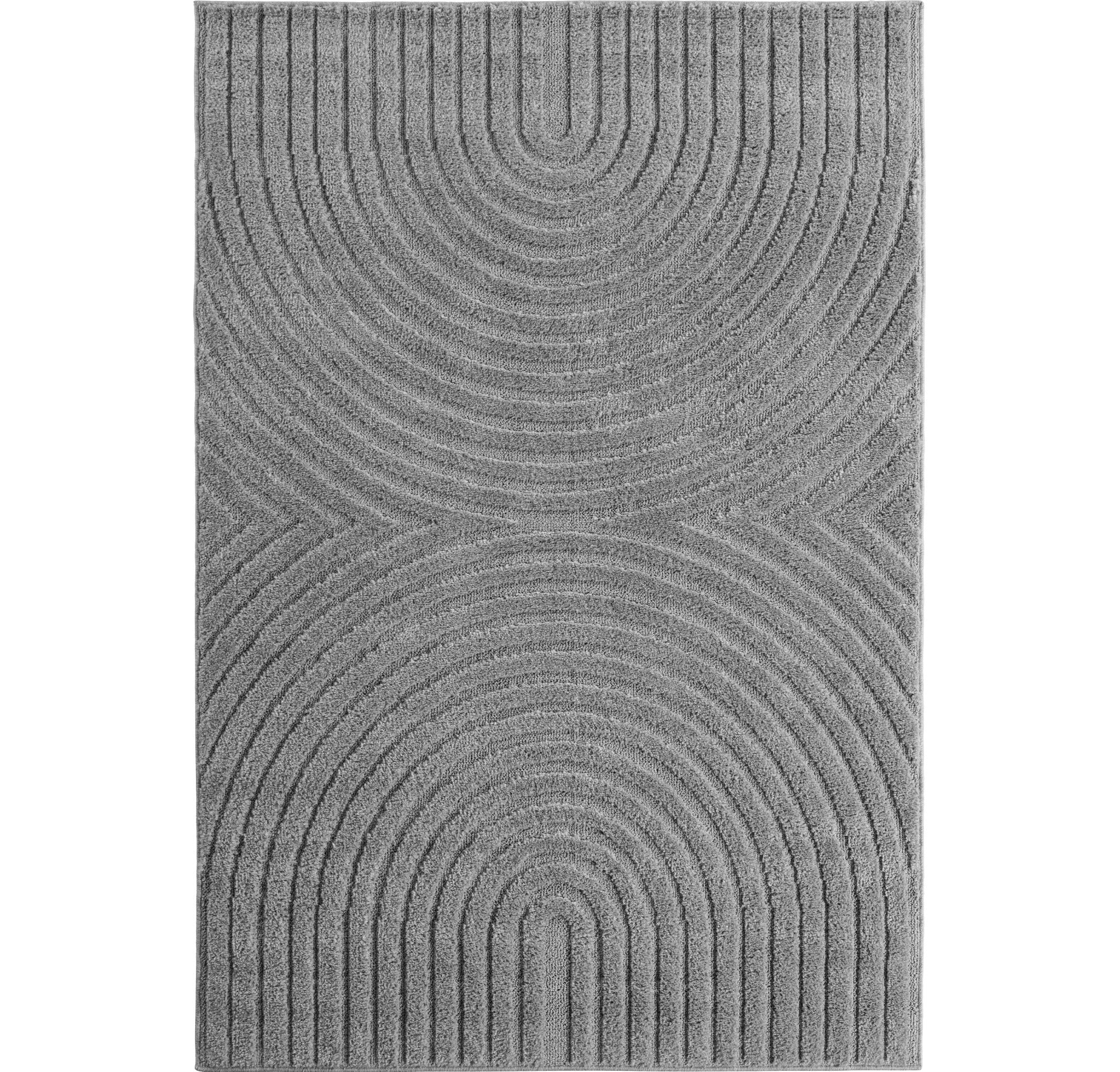 Tapis à motifs en relief Arcs Gris – STUDIO DECO