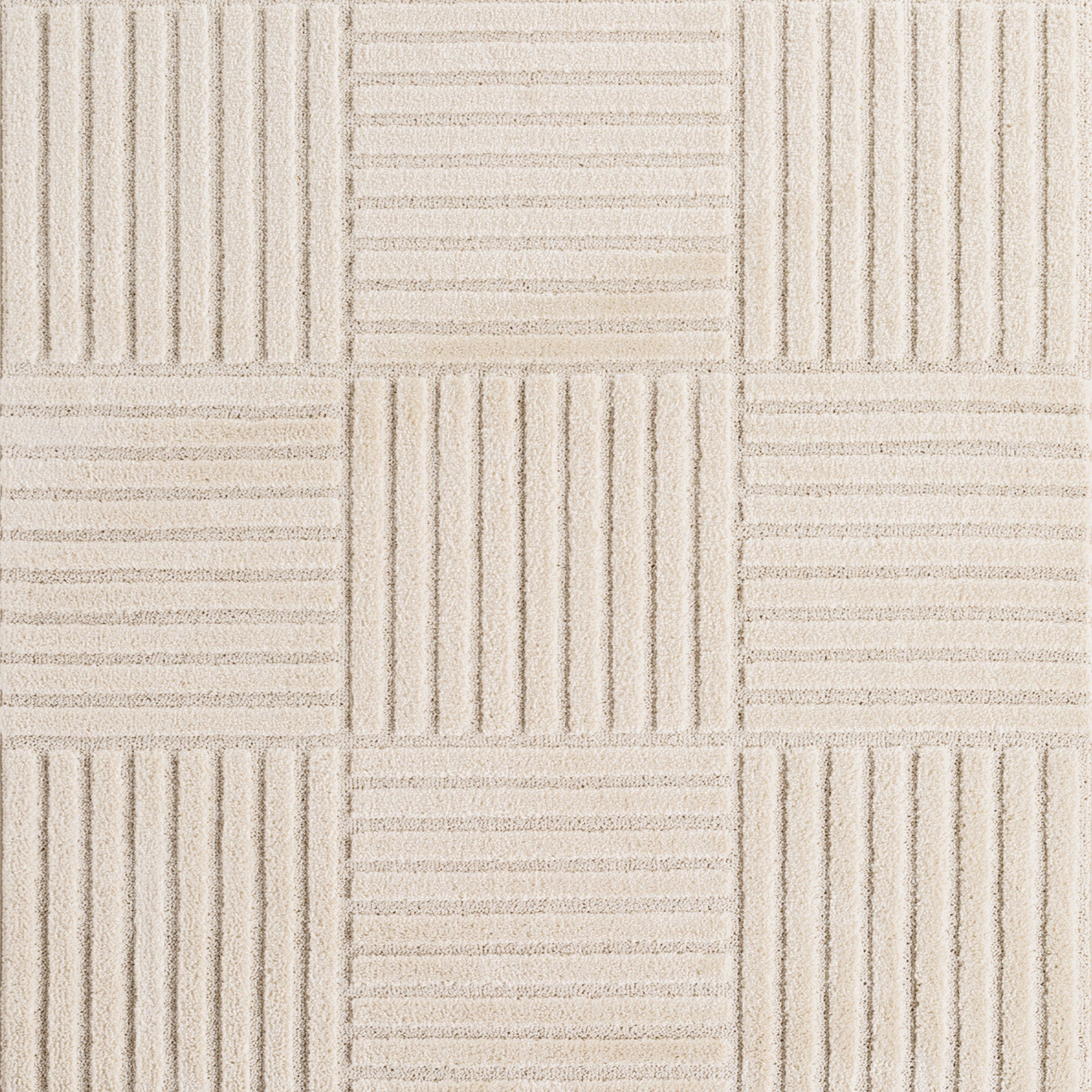 Tapis à motifs en relief Damier Crème – STUDIO DECO