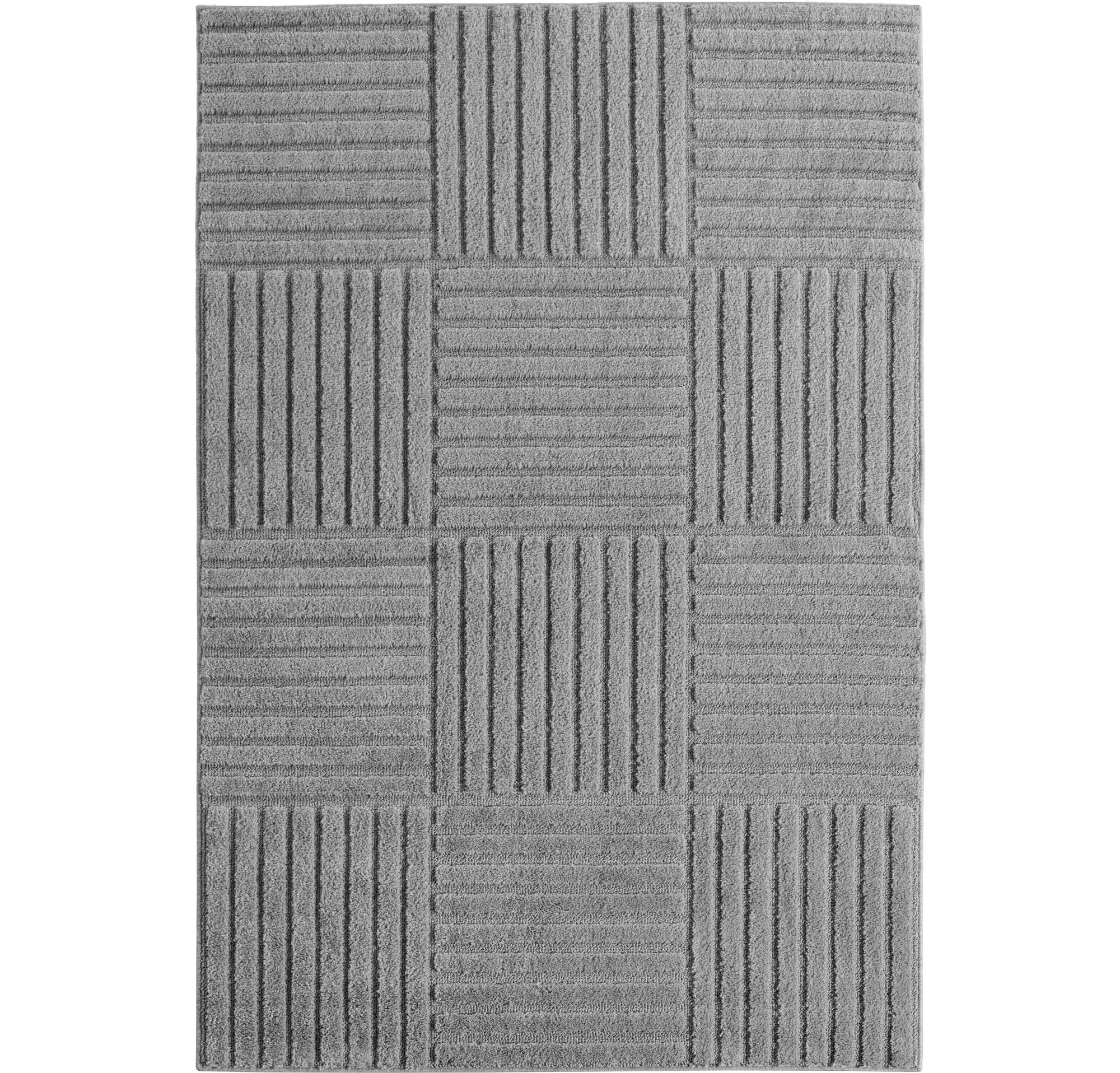 Tapis à motifs en relief Damier Gris – STUDIO DECO