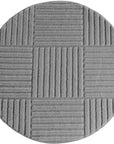Tapis rond à motifs relief Damier Gris – STUDIO DECO