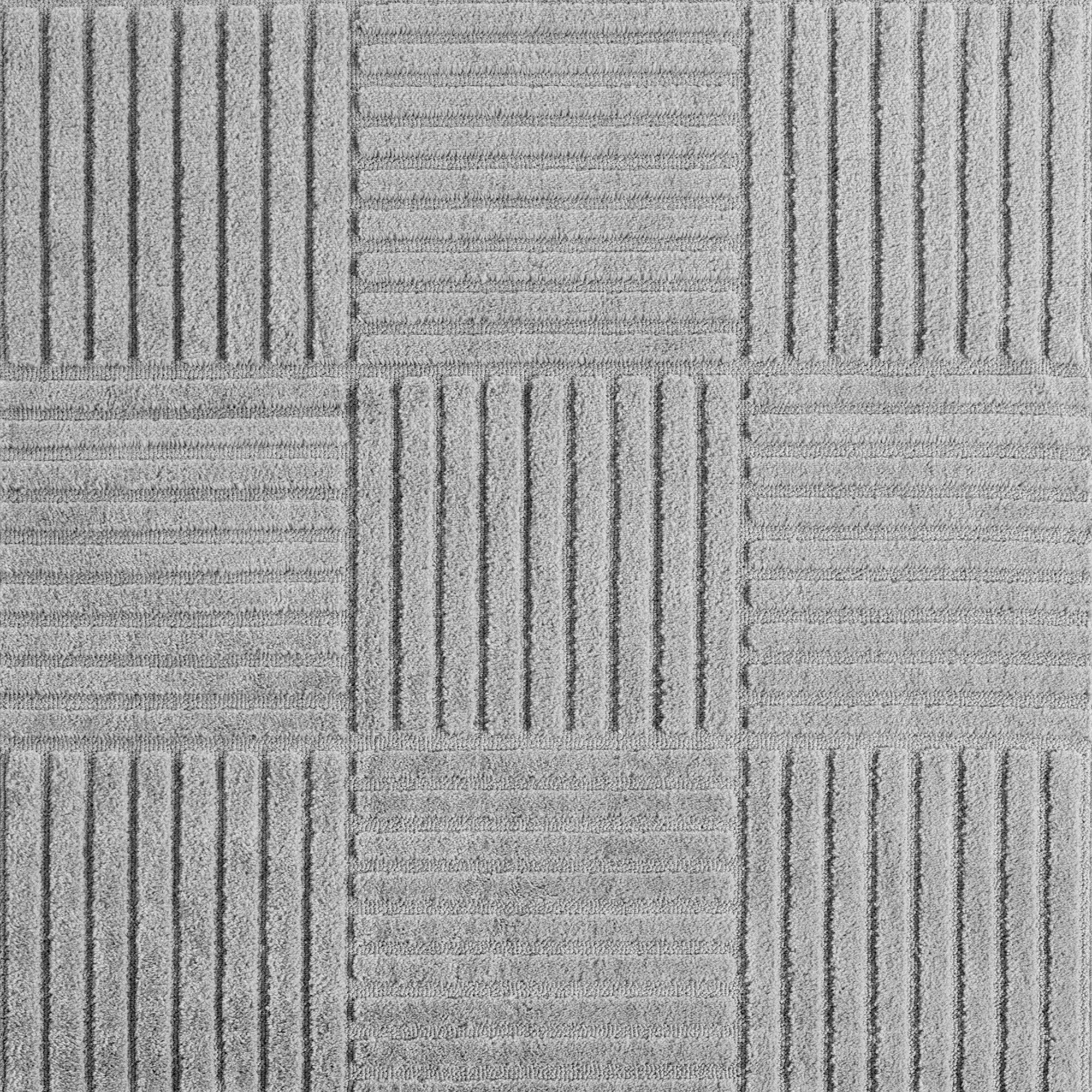 Tapis à motifs en relief Damier Gris – STUDIO DECO