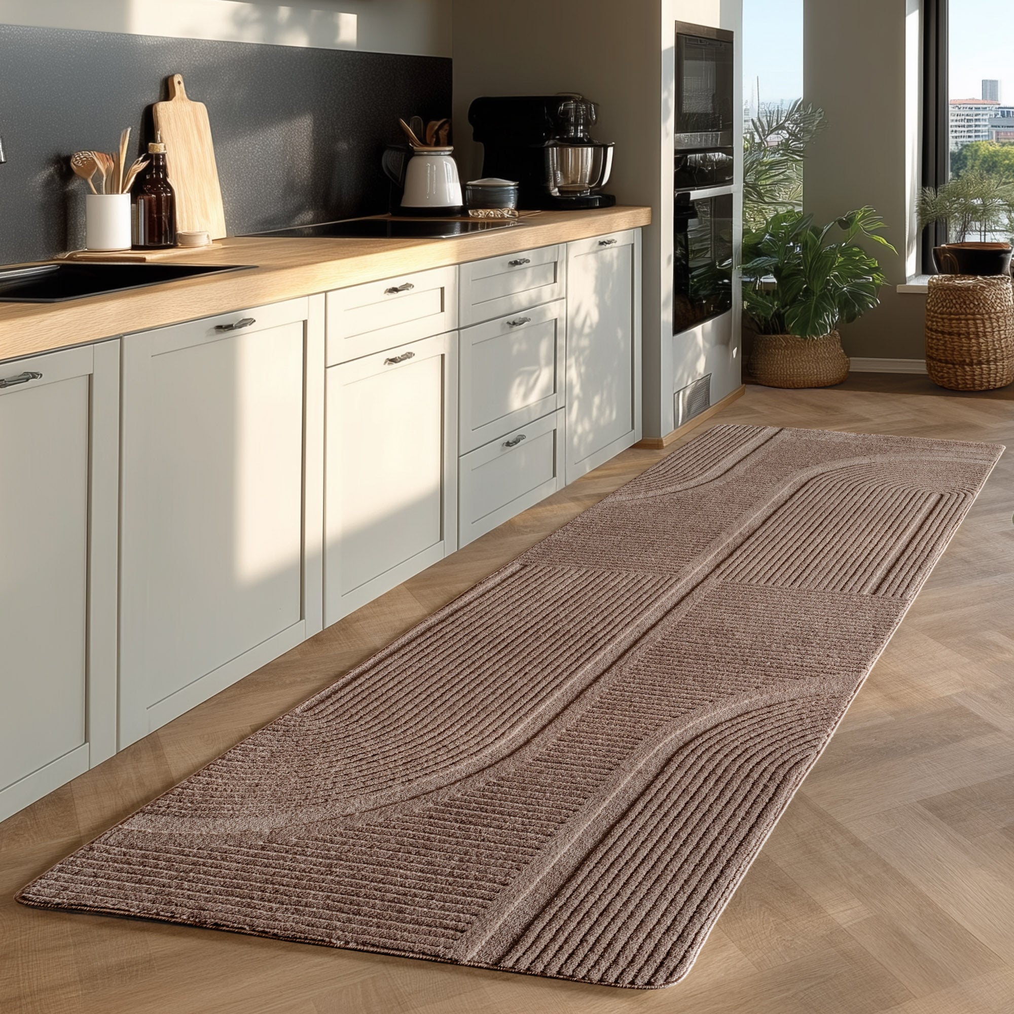 Tapis SENA doux à relief Beige – STUDIO DECO