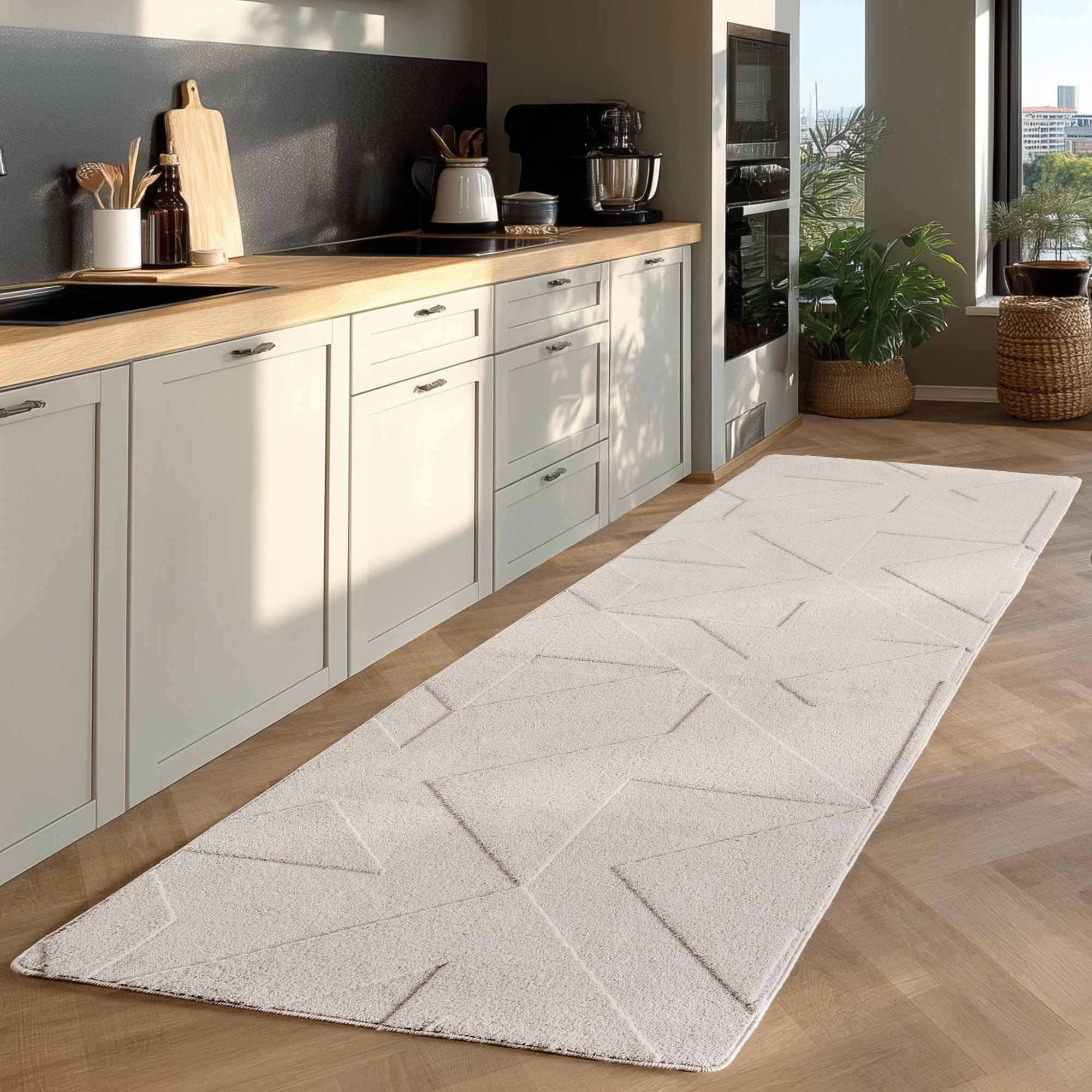 Tapis ASTI doux à relief Crème – STUDIO DECO
