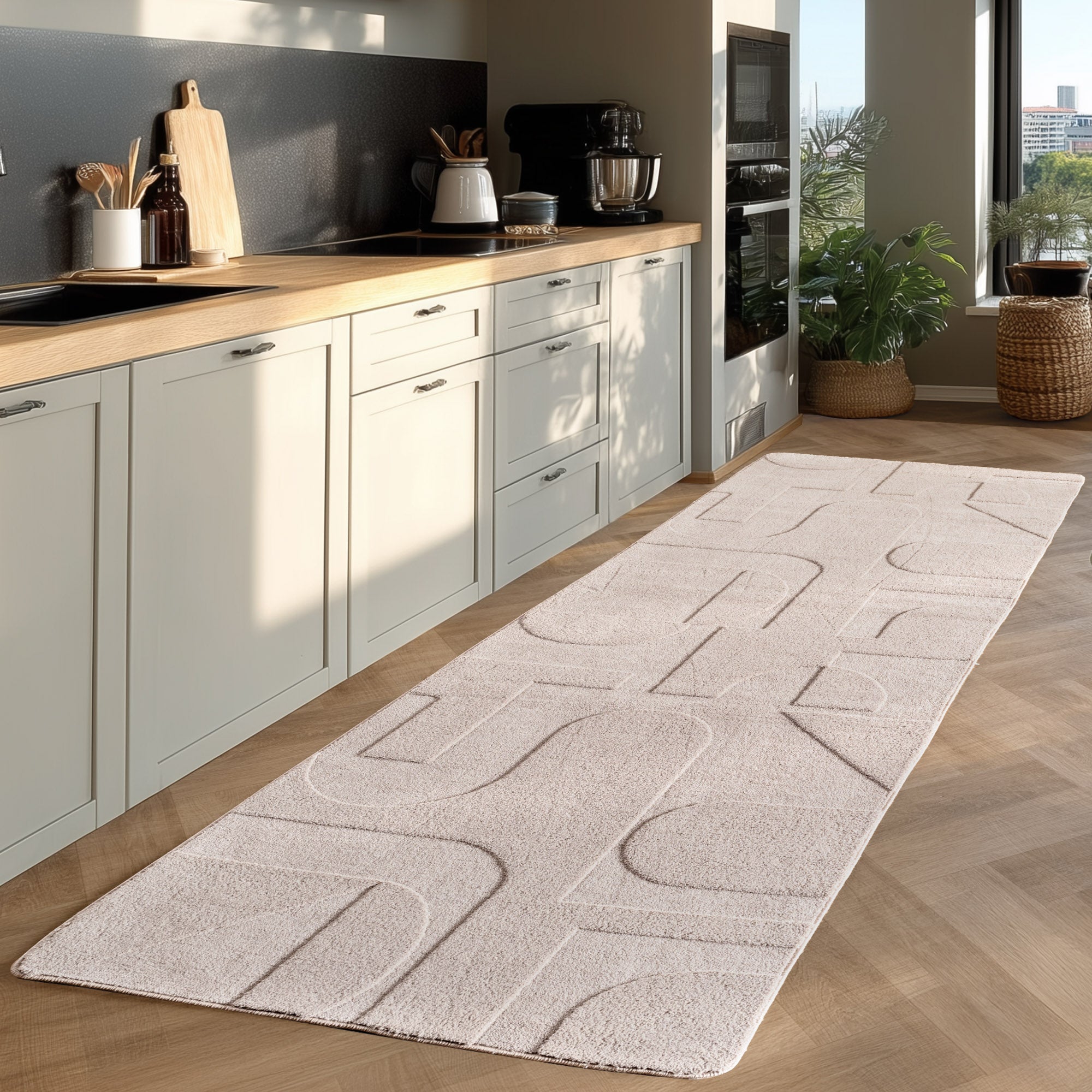 Tapis CÔME doux à relief Crème – STUDIO DECO