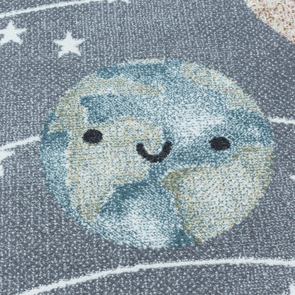 Tapis d'enfant PLANETES Gris