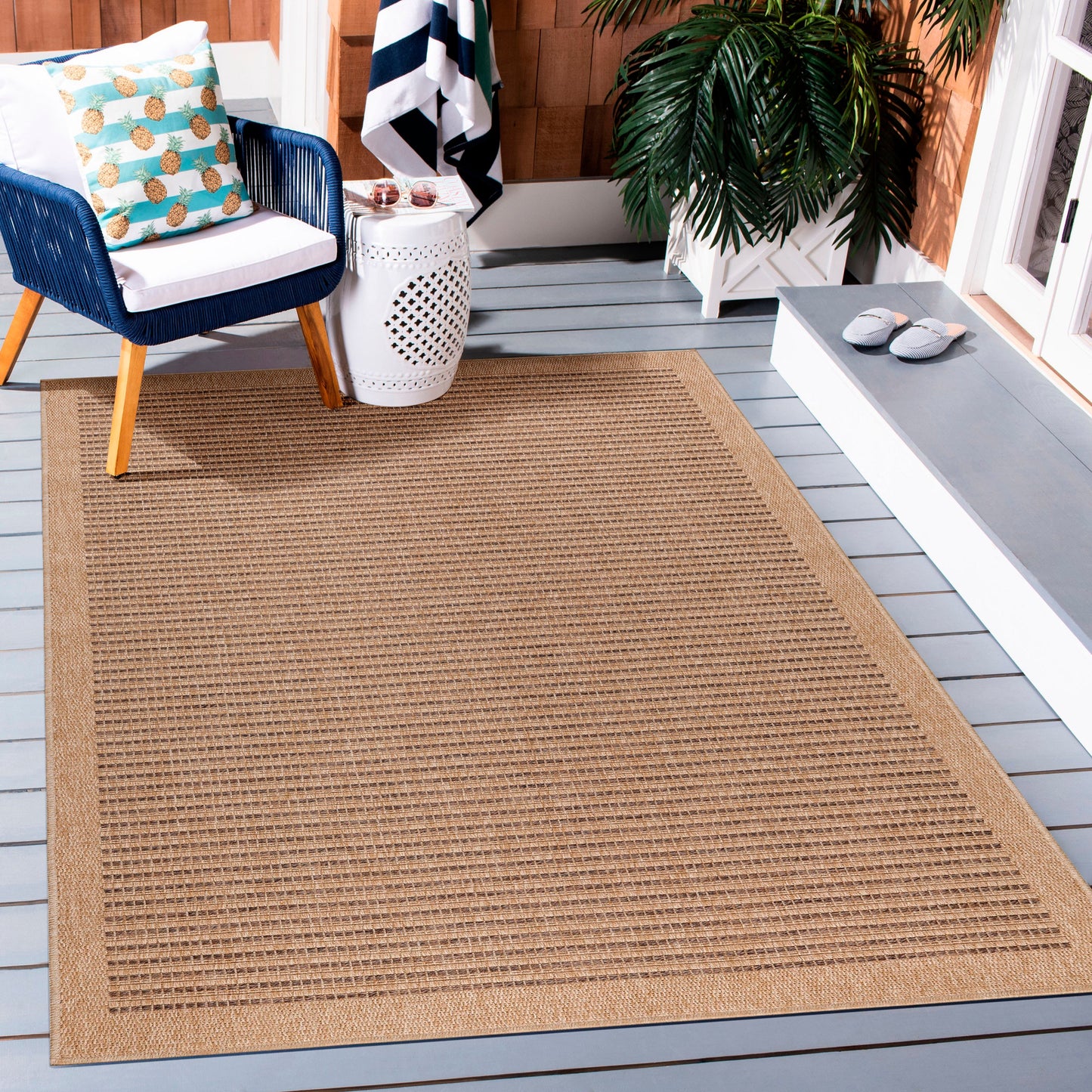 Tapis Naturel aspect jute Beige et Noir