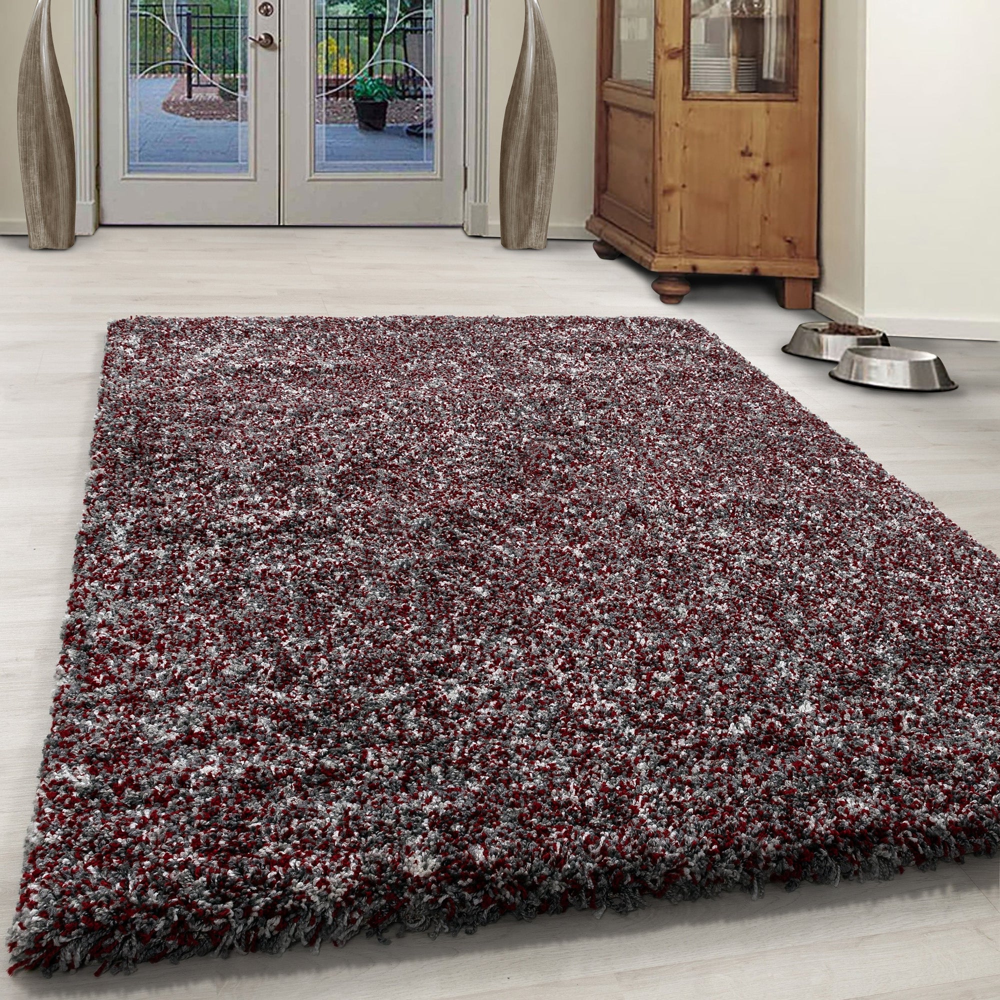 Tapis à poils longs 30mm - Rouge – STUDIO DECO