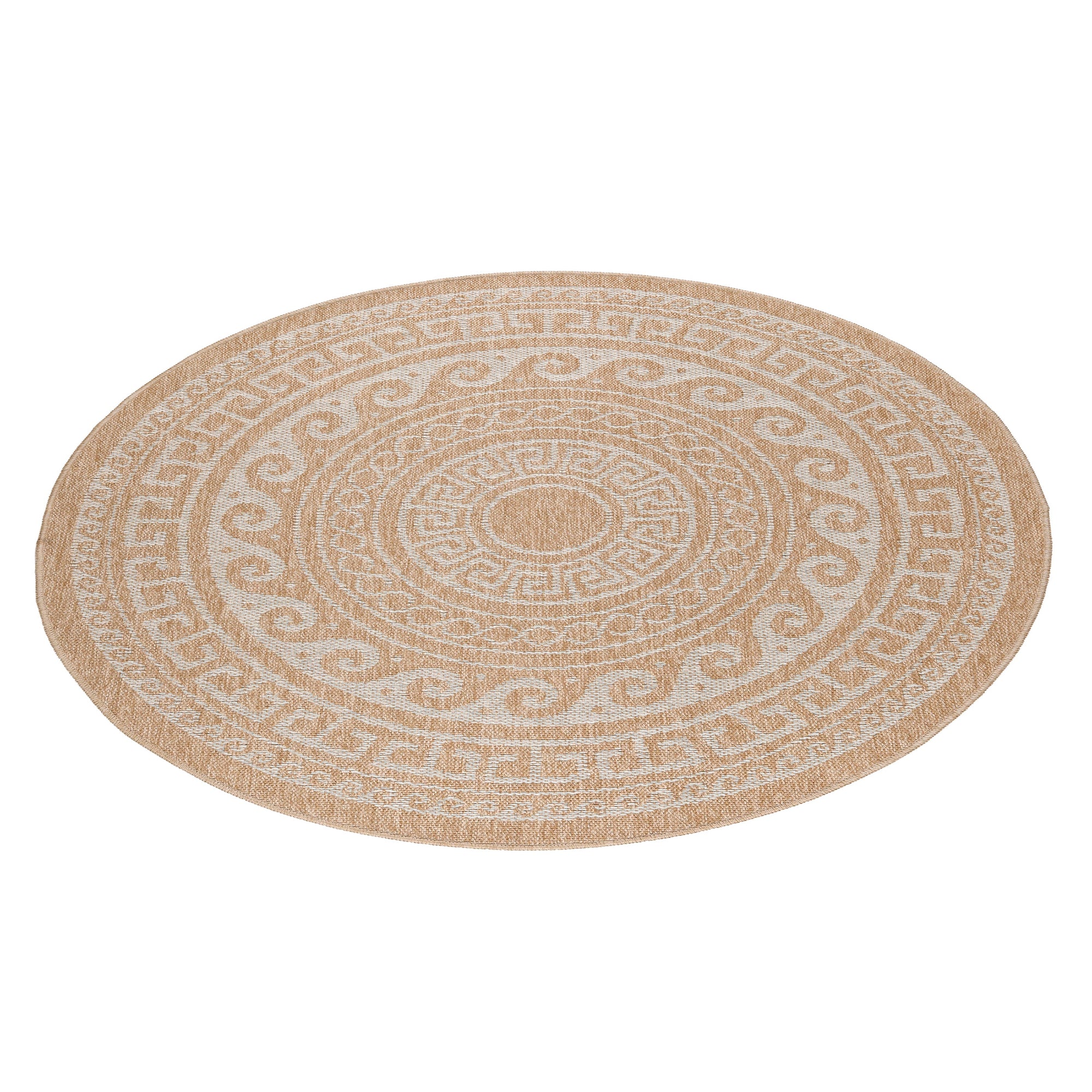 Tapis rond Naturel aspect jute Motif Beige Crème – STUDIO DECO