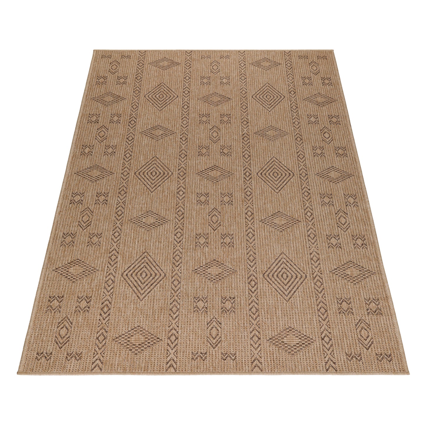 Tapis aspect jute Naturelle Beige et Noir