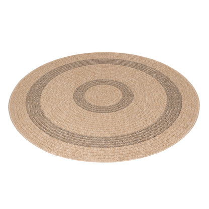 Tapis rond Naturel aspect jute Beige Gris