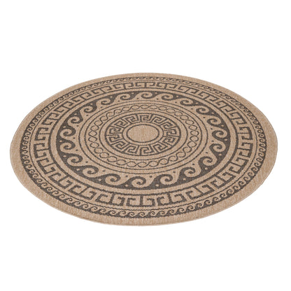 Tapis rond Naturel aspect jute Motif Beige Gris