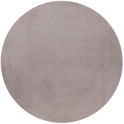 Tapis rond fausse Fourrure toucher doux - Beige