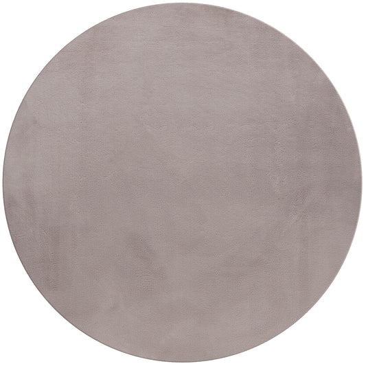 Tapis Rond fausse Fourrure toucher doux Beige