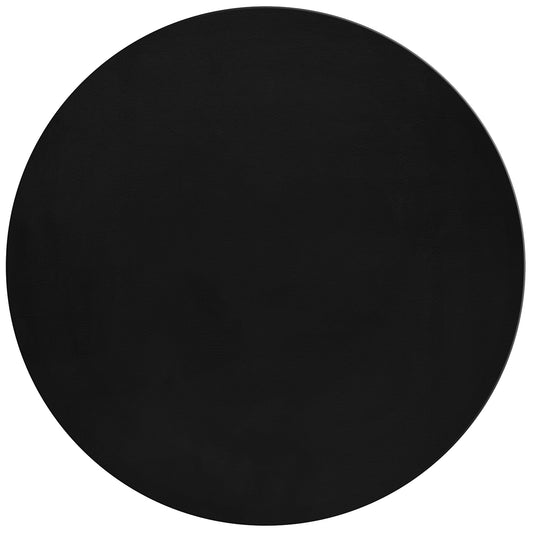 Tapis rond fausse Fourrure toucher doux Noir