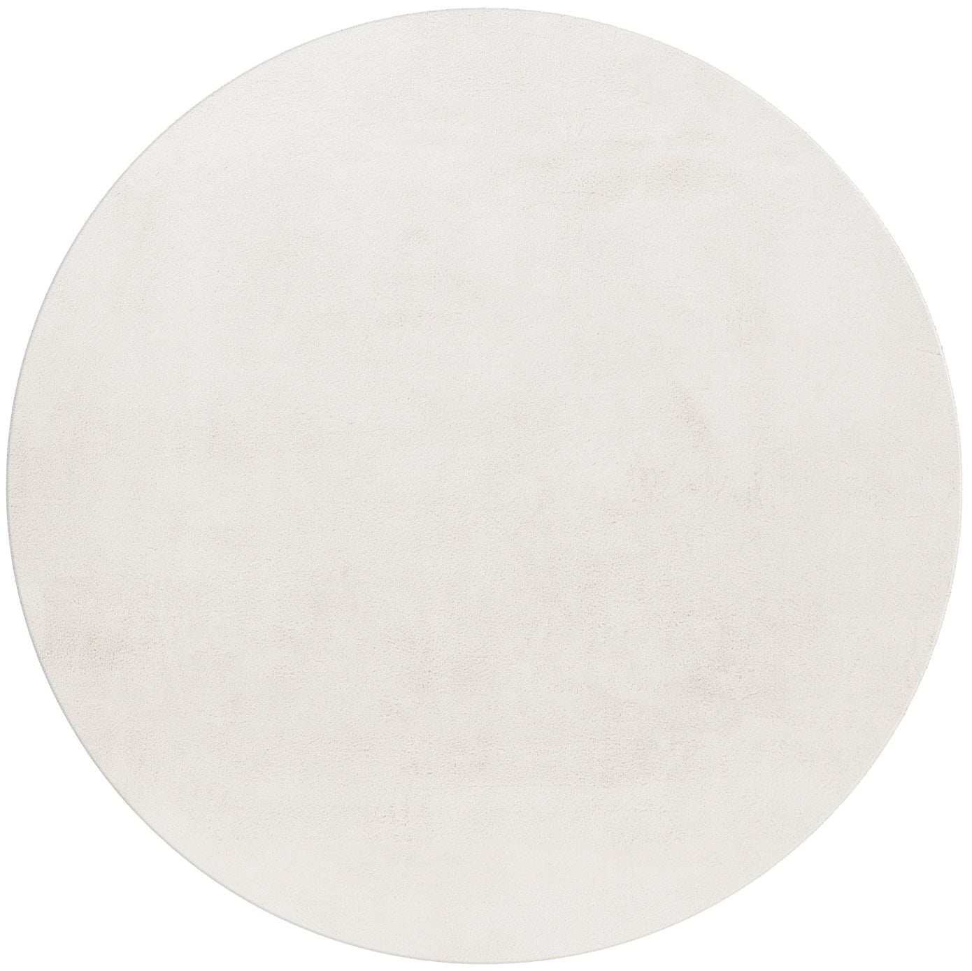 Tapis rond fausse Fourrure toucher doux - Crème