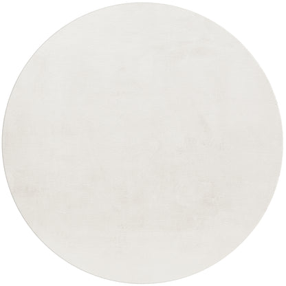 Tapis rond fausse Fourrure toucher doux - Crème