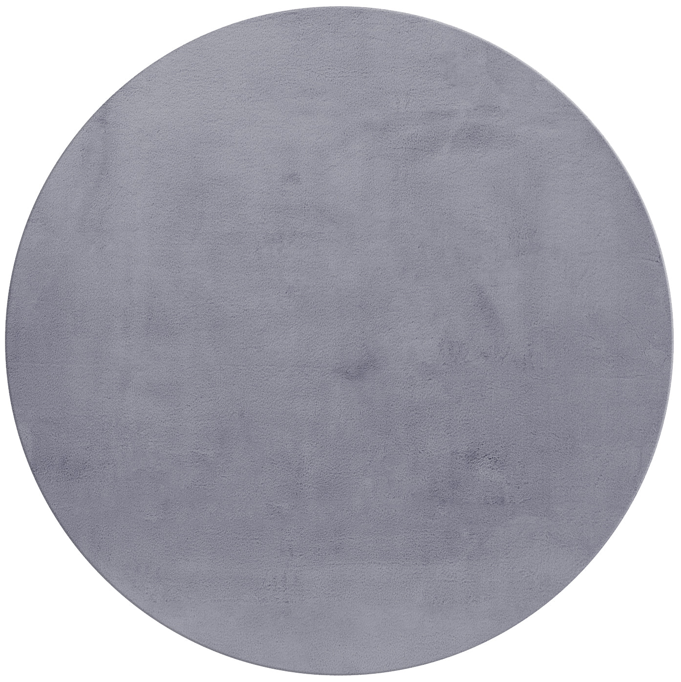 Tapis rond fausse Fourrure toucher doux - Gris