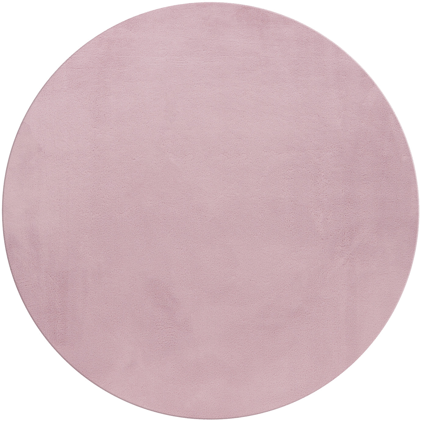 Tapis rond fausse Fourrure toucher doux - Rose