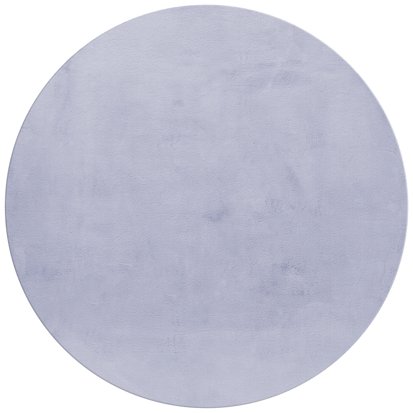 Tapis rond fausse Fourrure toucher doux - Gris Clair