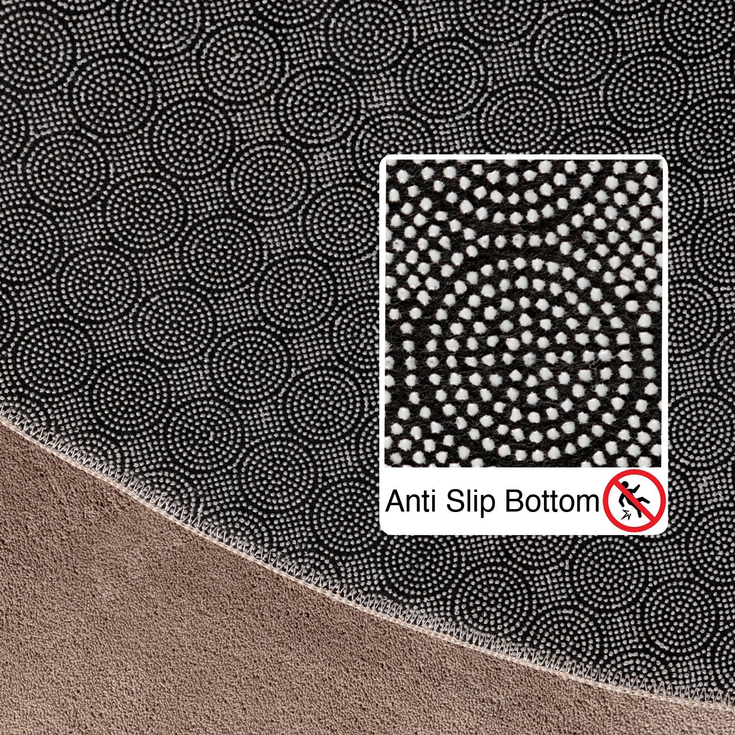 Tapis Rond lavable à poils doux - Beige – STUDIO DECO