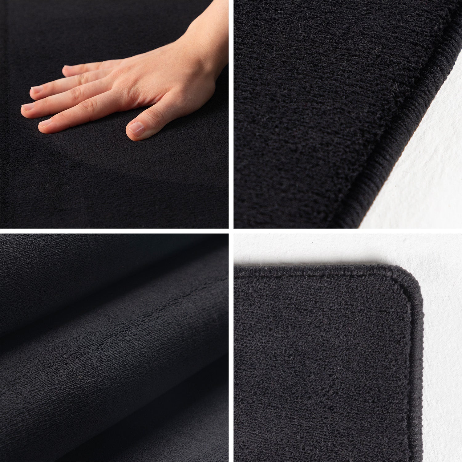 Tapis Lavable à poils doux - Noir – STUDIO DECO