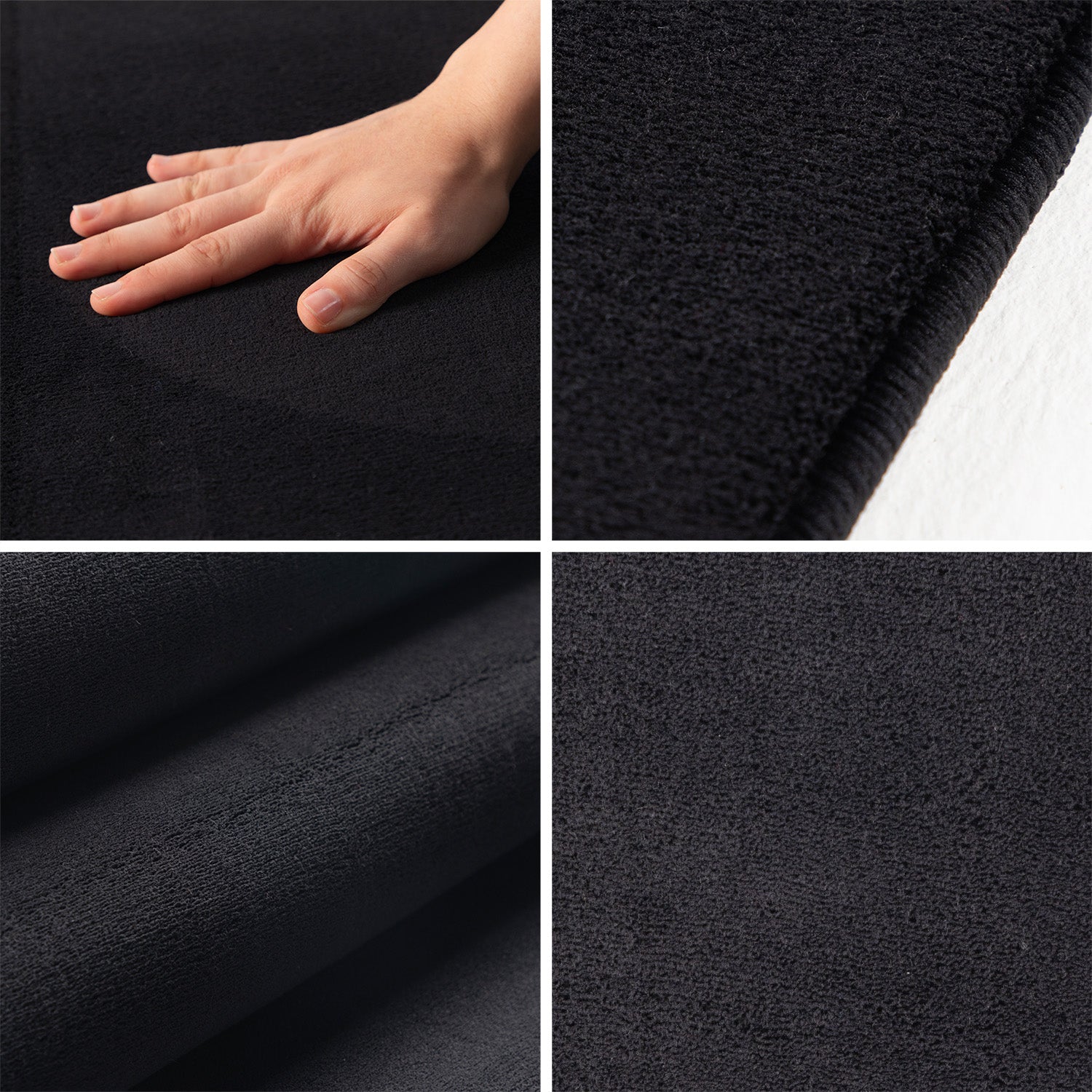Tapis Rond lavable à poils doux - Noir – STUDIO DECO