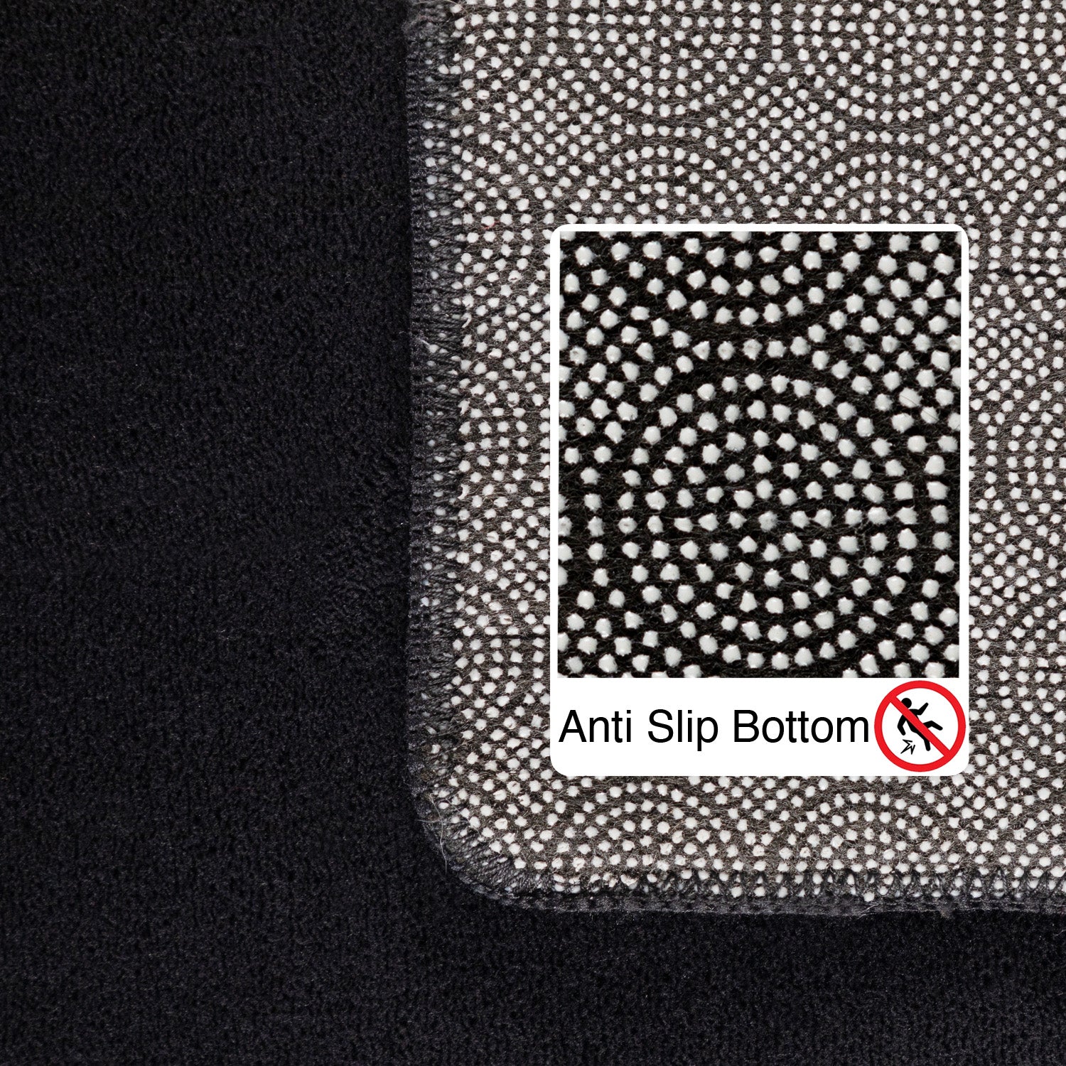 Tapis Lavable à poils doux - Noir – STUDIO DECO