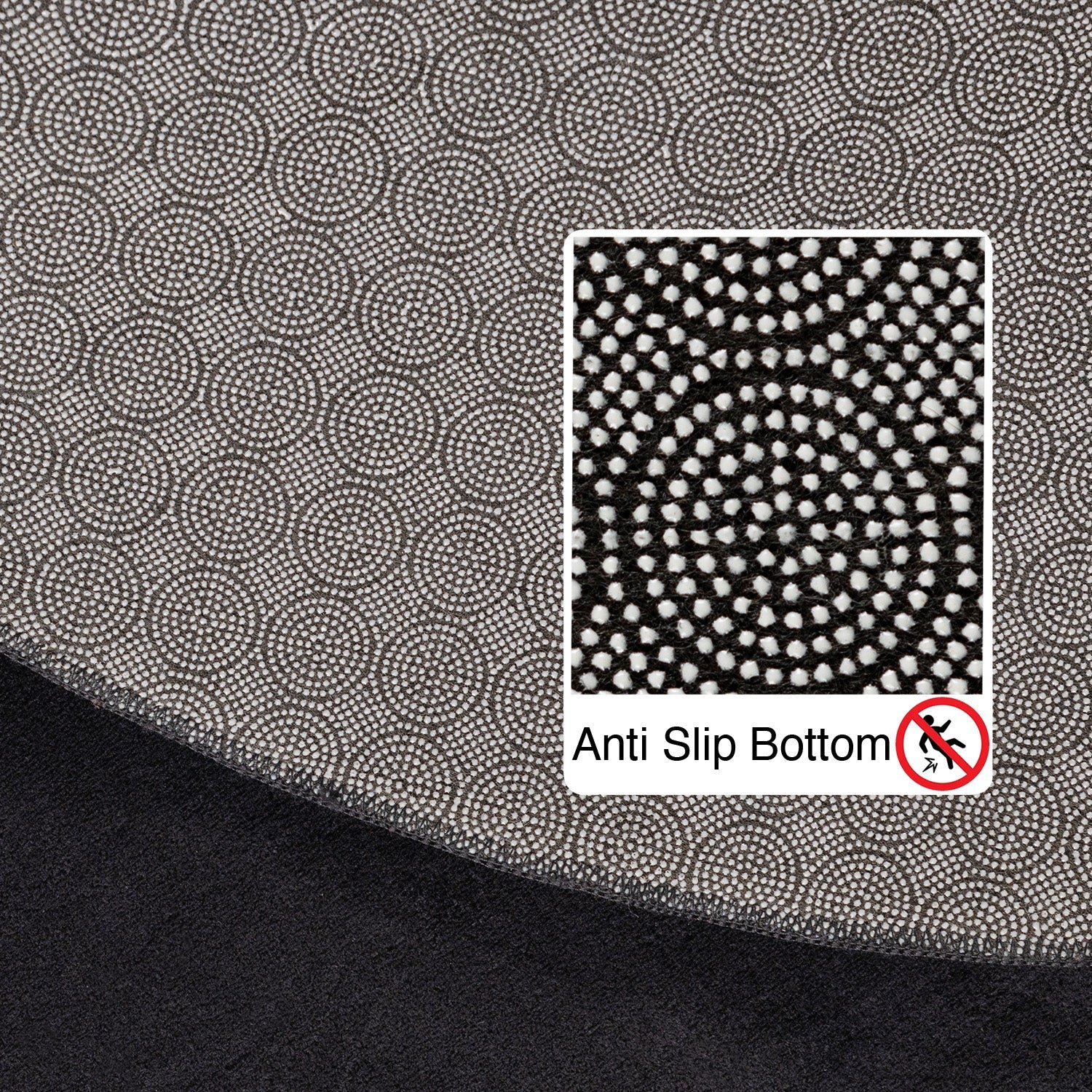 Tapis Rond lavable à poils doux - Noir – STUDIO DECO