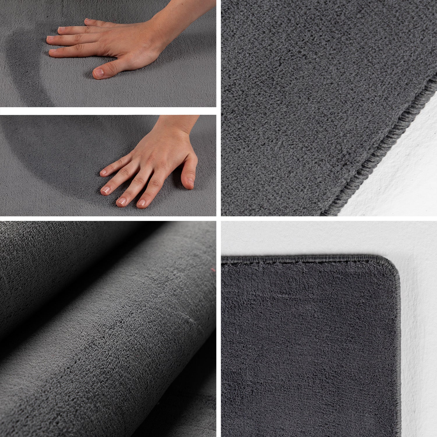 Tapis Lavable à poils doux - Gris Foncé – STUDIO DECO