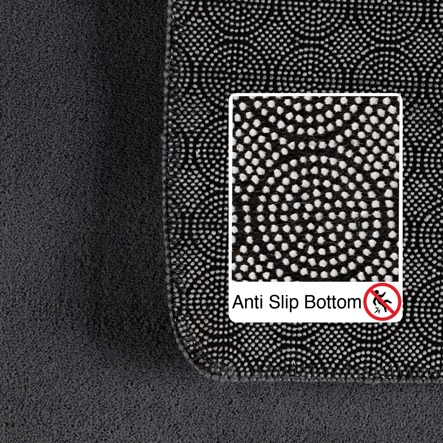 Tapis Lavable à poils doux - Gris Foncé – STUDIO DECO