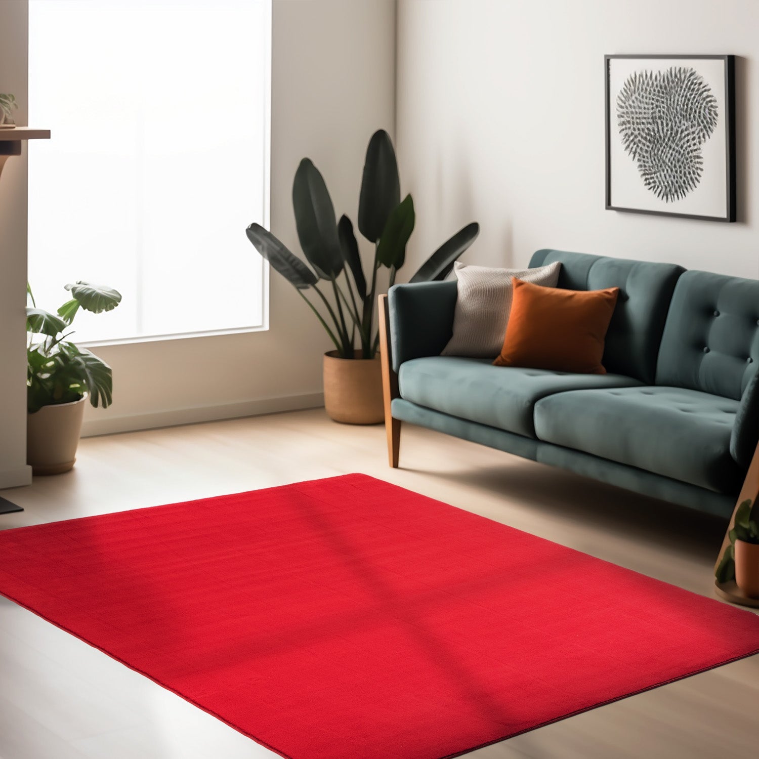 Tapis Lavable à poils doux - Rouge – STUDIO DECO