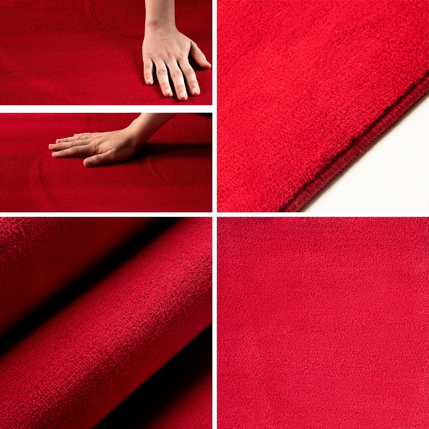 Tapis Rond lavable à poils doux - Rouge – STUDIO DECO