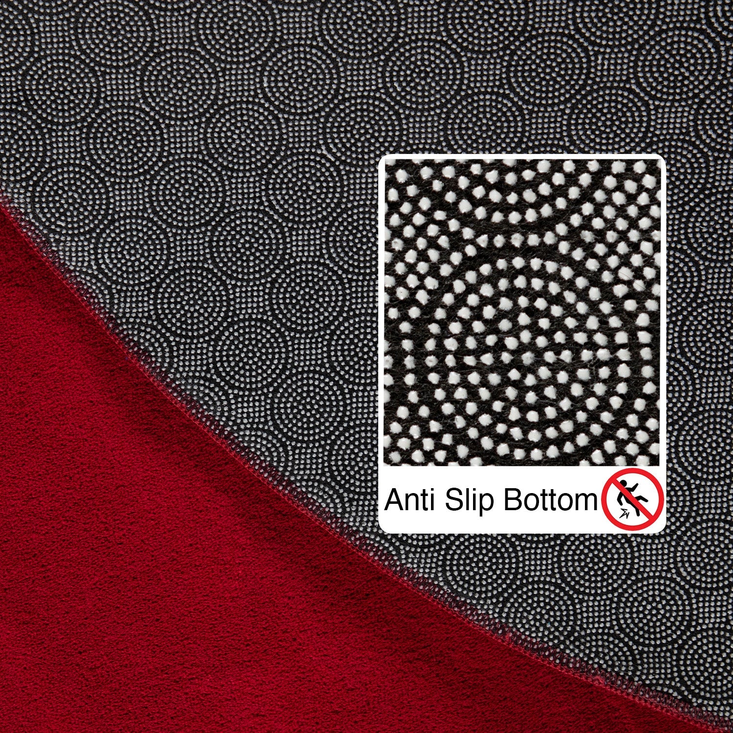 Tapis Rond lavable à poils doux - Rouge – STUDIO DECO