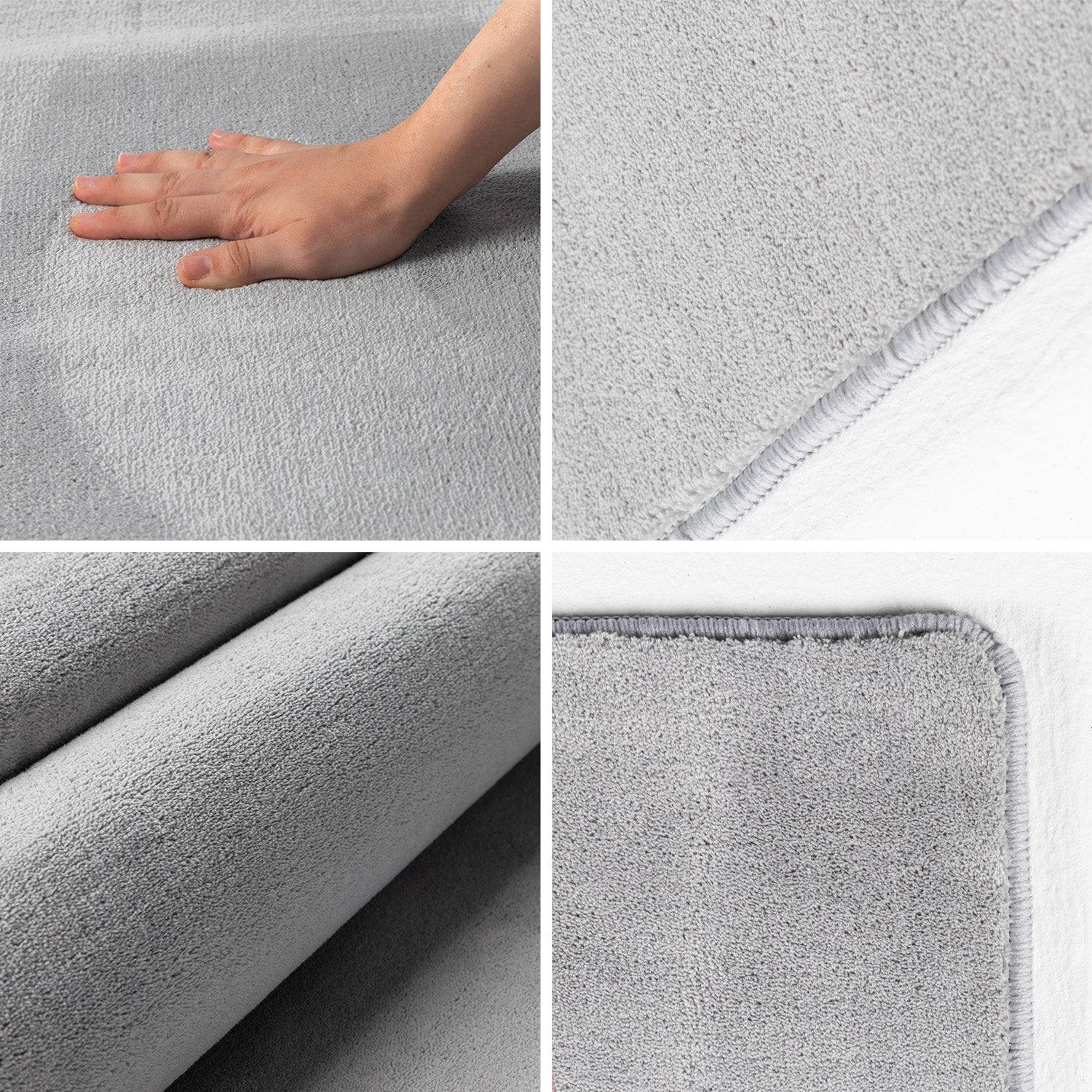 Tapis Lavable à poils doux - Gris Argent – STUDIO DECO