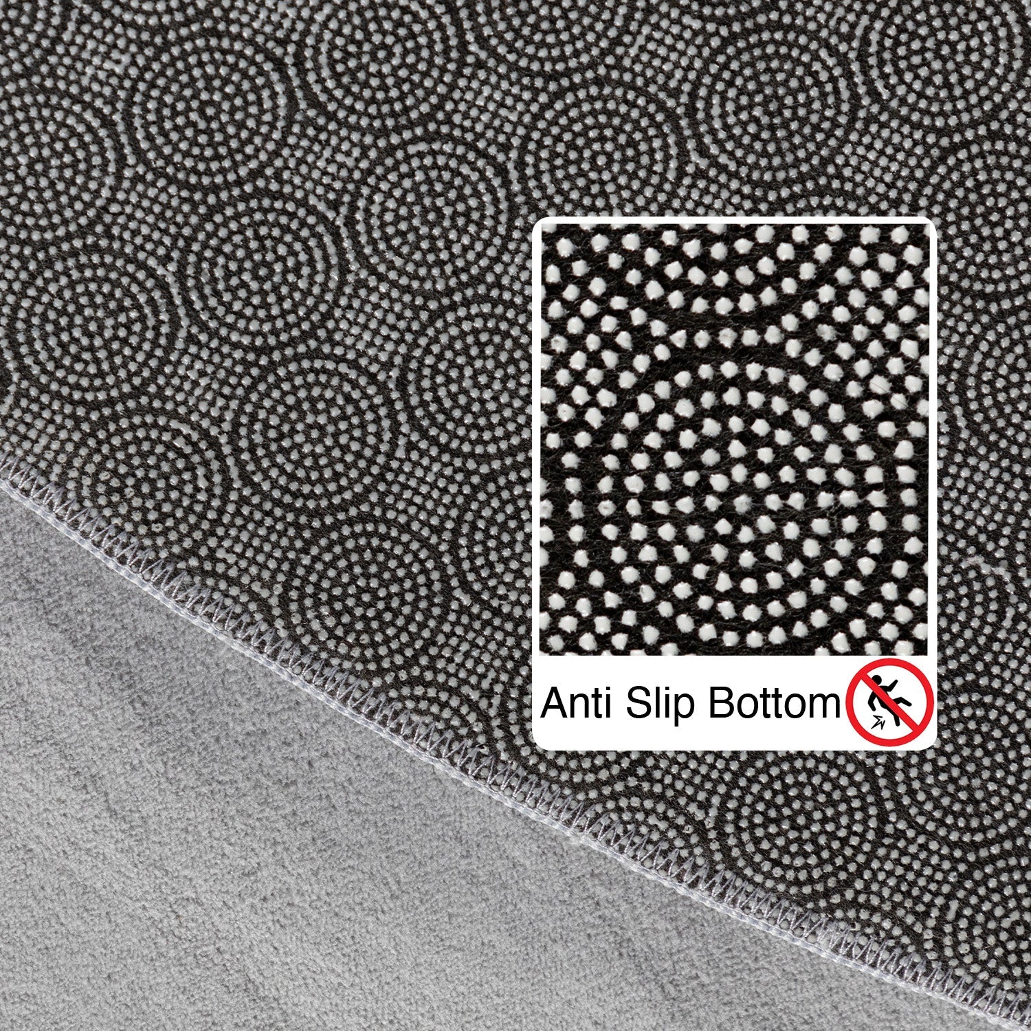 Tapis Rond lavable à poils doux - Gris Argent – STUDIO DECO