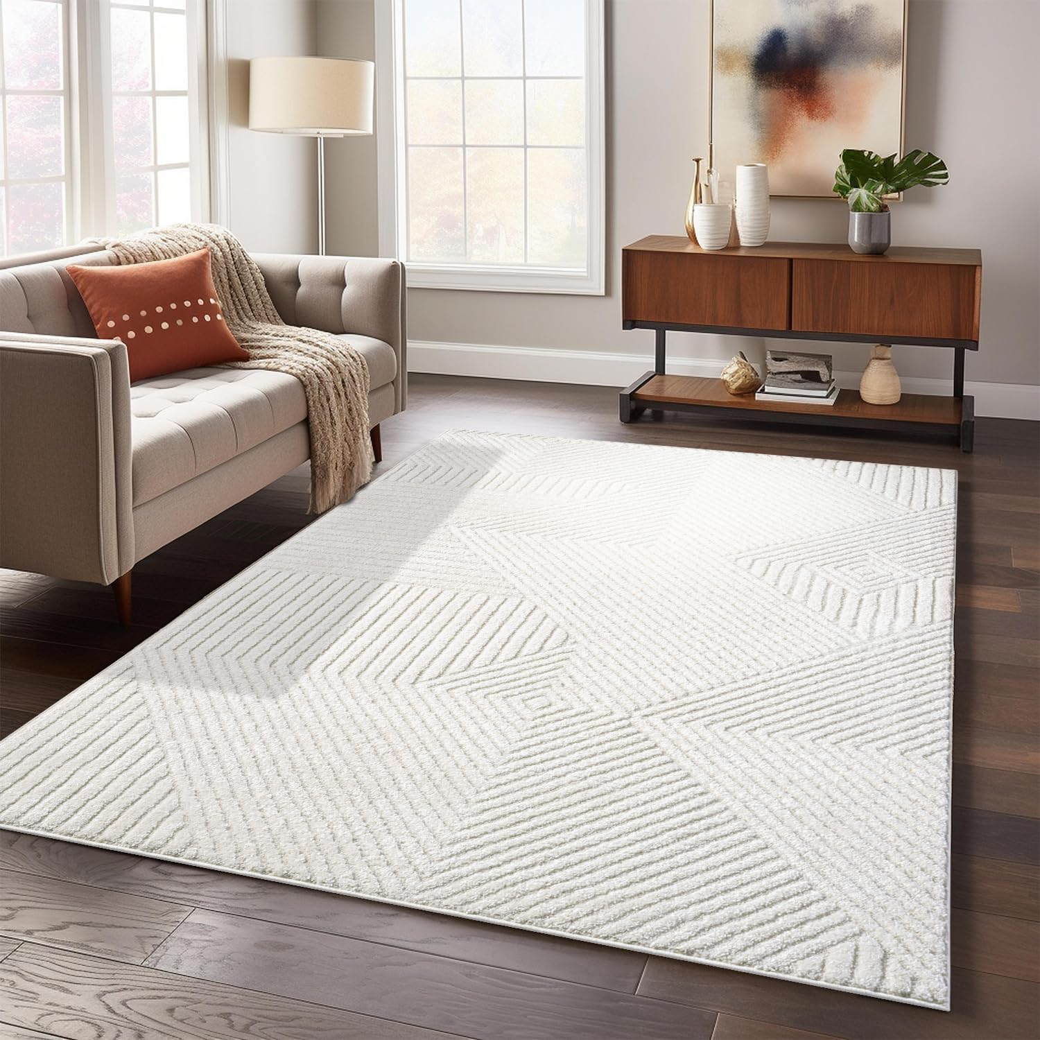 Tapis à motifs en relief - EMY Crème – STUDIO DECO