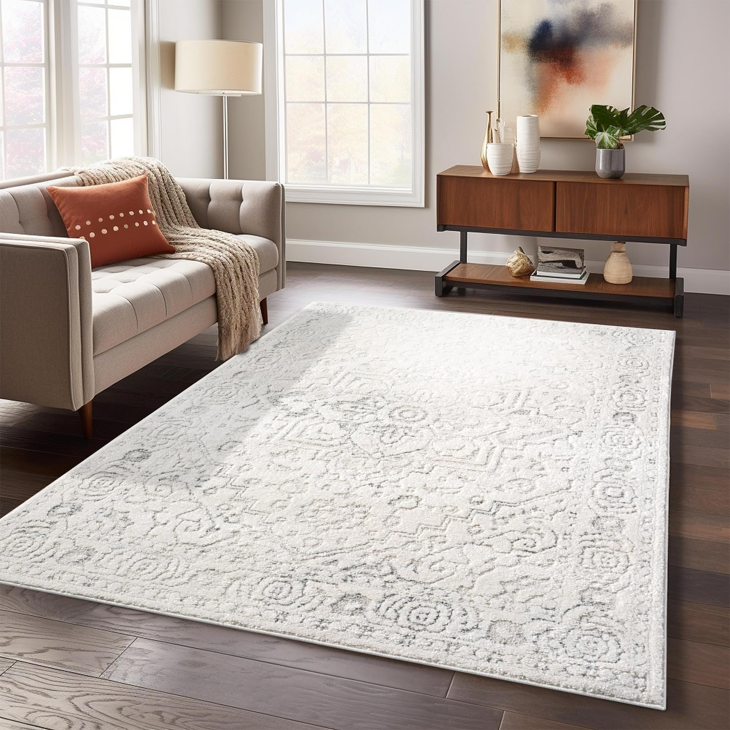 Tapis à motifs en relief - SORA Crème – STUDIO DECO