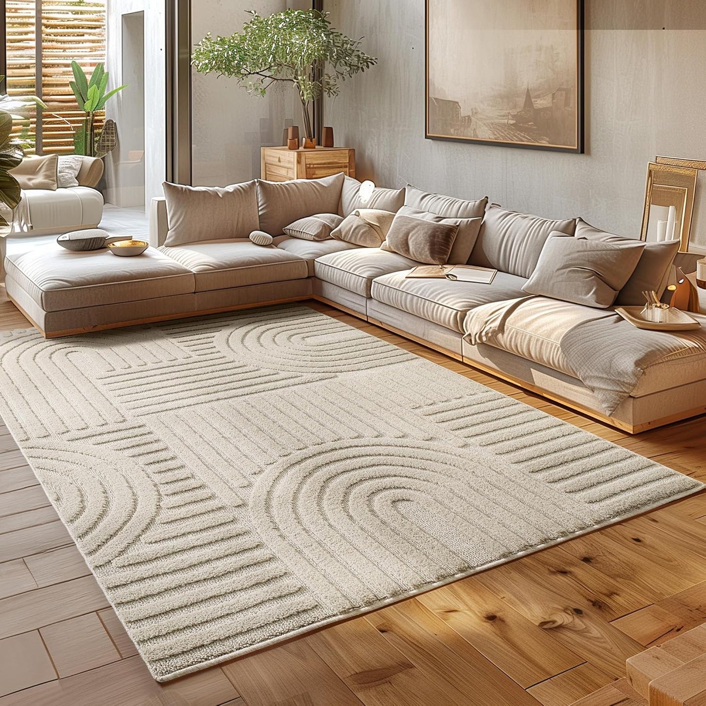 Tapis à relief Lena - Beige