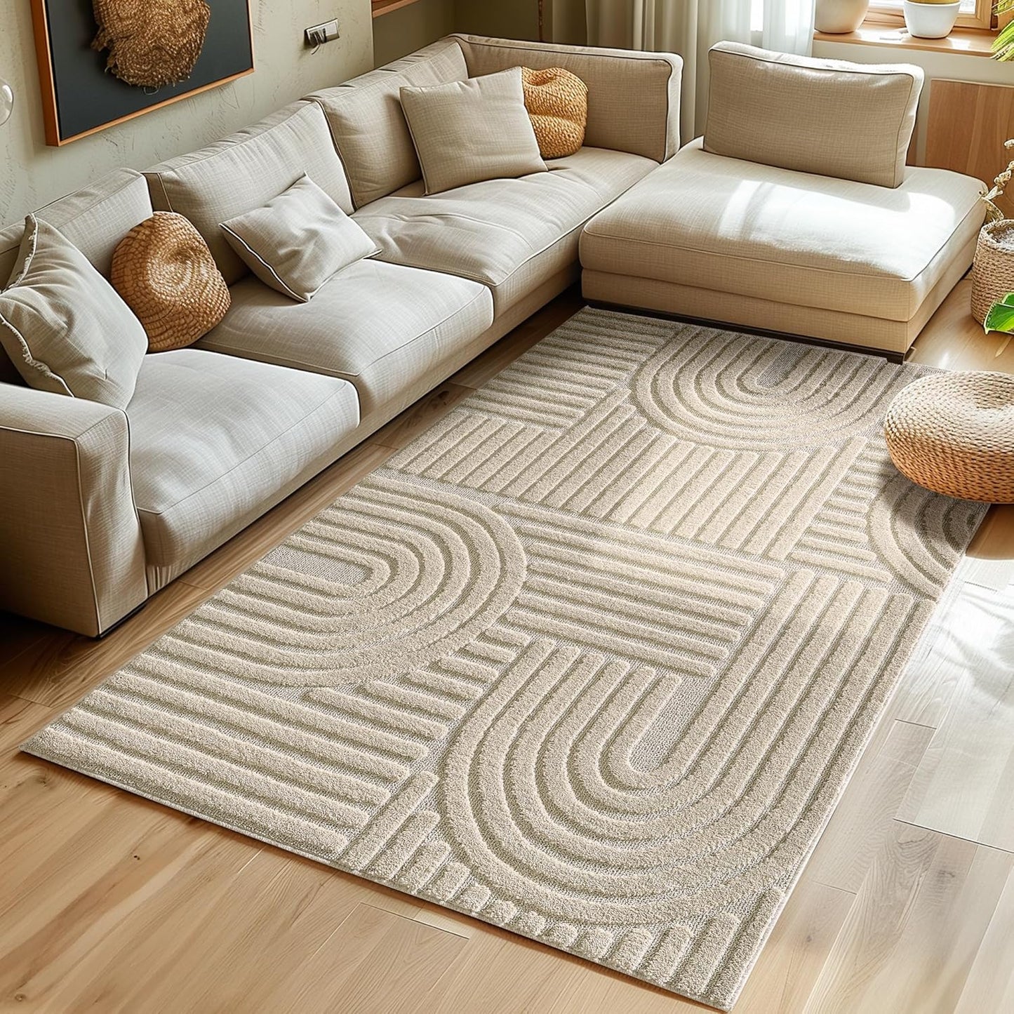 Tapis à relief Lena - Beige