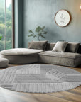 Tapis rond à relief Lena - Gris – STUDIO DECO