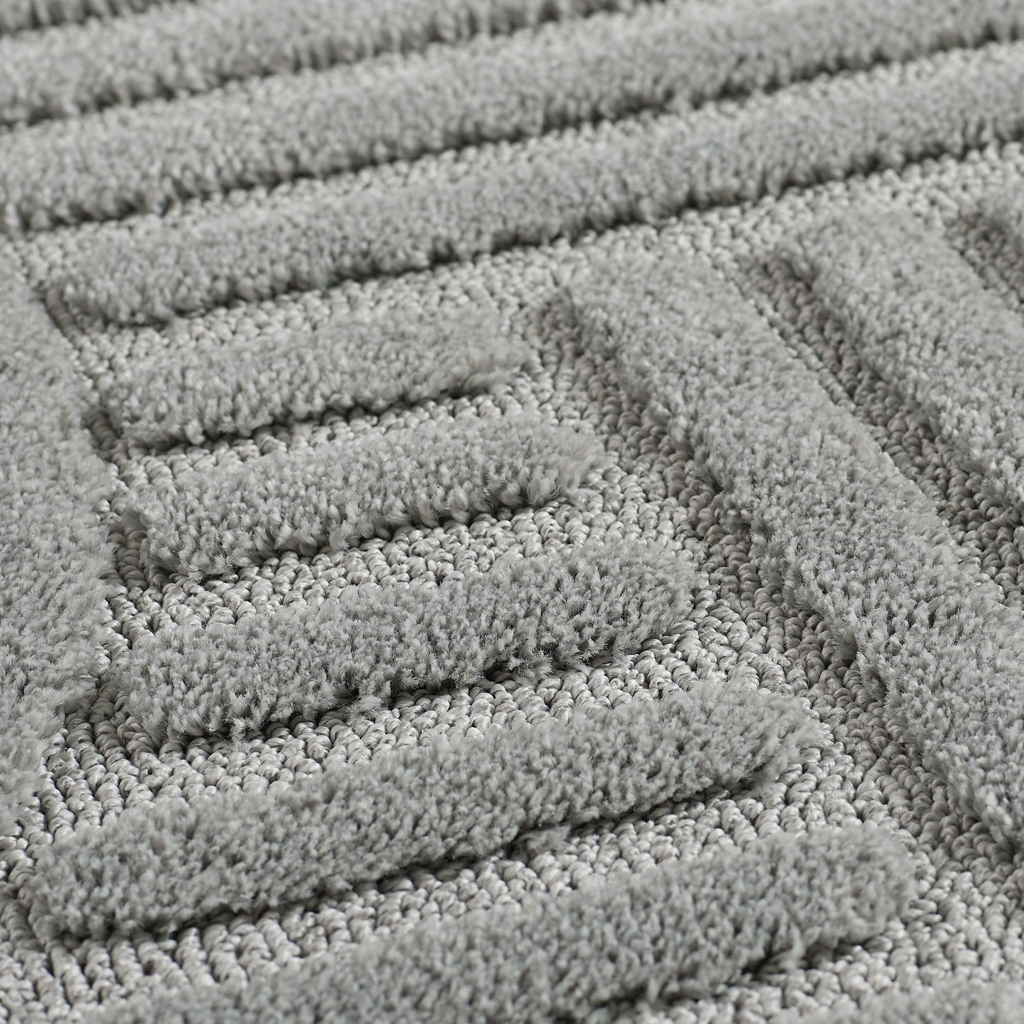 Tapis rond à relief Lena - Gris