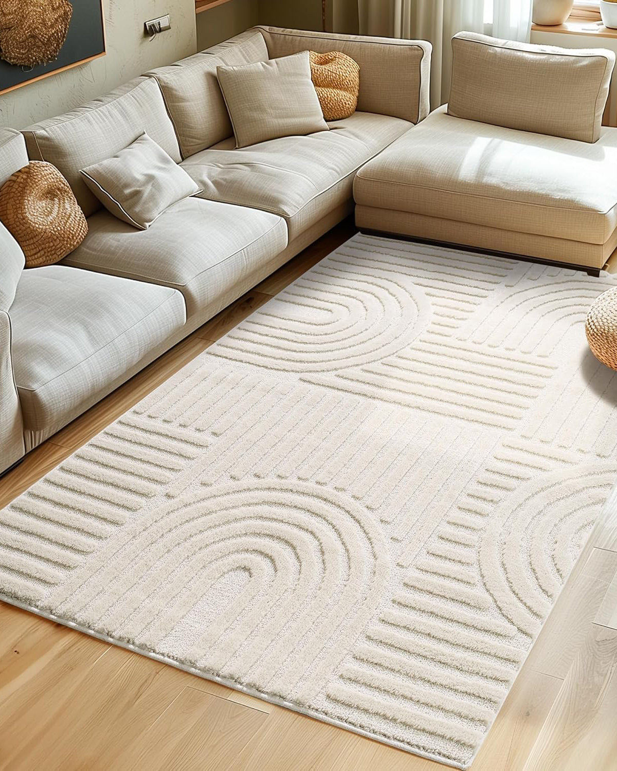 Tapis à relief Lena - Crème – STUDIO DECO
