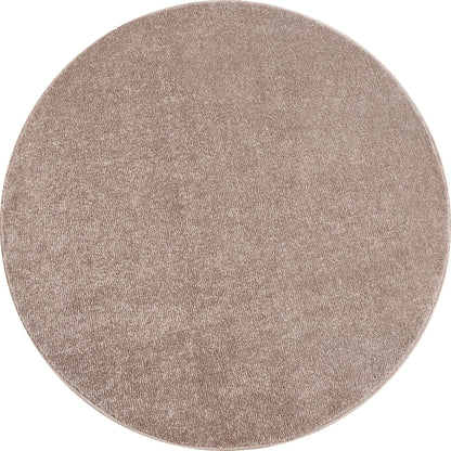 Tapis Uni Rond à poils courts - Beige