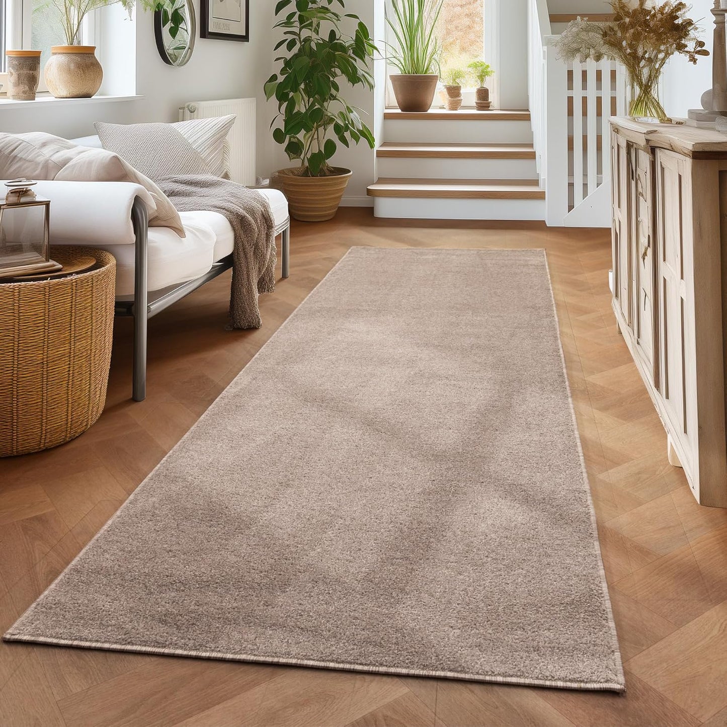 Tapis Uni à poils courts - Beige