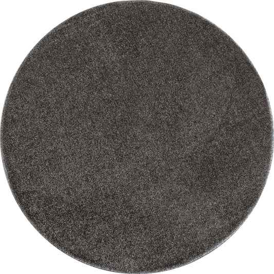 Tapis Uni Rond à poils courts - Gris